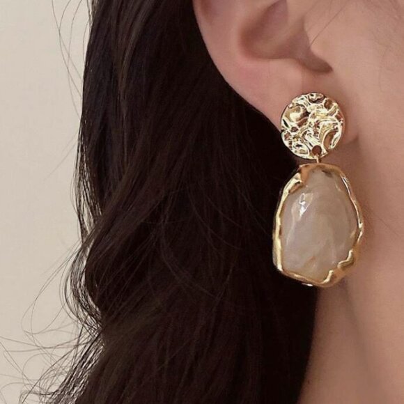 Abstract Resin Drop Earrings - Picture 5 of 5